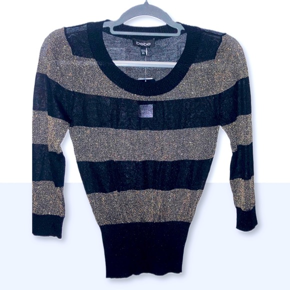 ✨ NWT Bebe Metallic Sweater ✨ - Picture 1 of 6